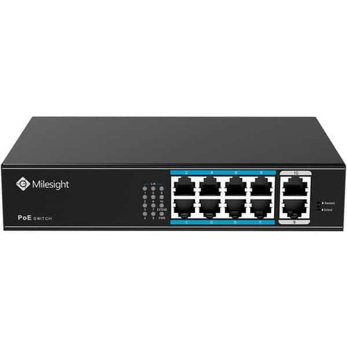 Milesight MS-S0208-EL network switch with 8xPoE ports and 2 uplink ports new