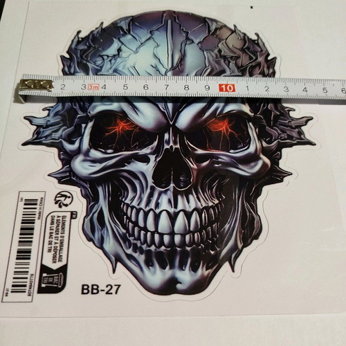 Skull sticker new, vinyl 15x15 cm