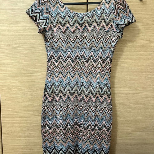 Anel dress like new with colorful knitted pattern, size L