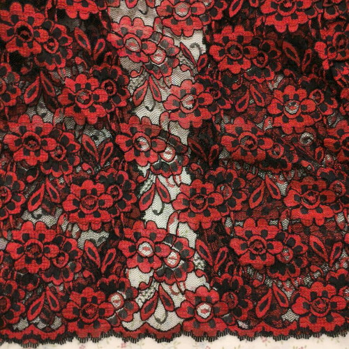 Lace bolero like new, red and black