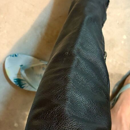 Leather boots with fur used, size 38, black