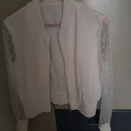 Jacket with transparent sleeves like new, white size M