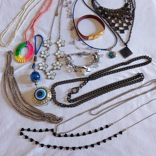 Package of used assorted bijou jewelry