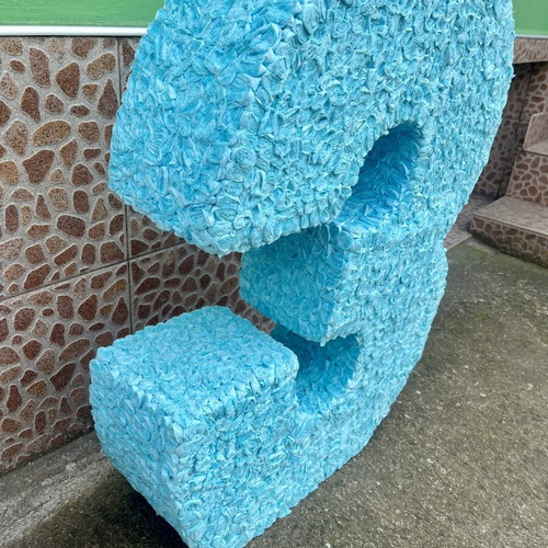 Large 3 dimensional birthday number, handmade