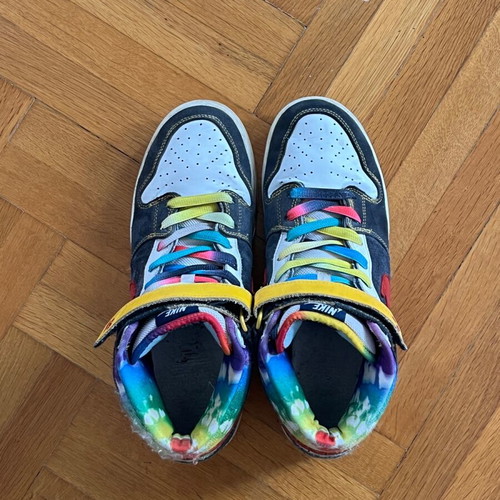 Nike SB Dunk Mid Tie Dye sneakers used, size 44.5, multicolor