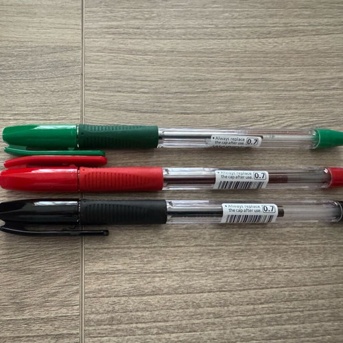 Pilot BPS-GP Fine 0.7mm pen set of 3 green-red-black new