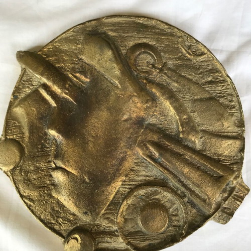 Large bronze sculpture medal by Mary Papakonstantinou used