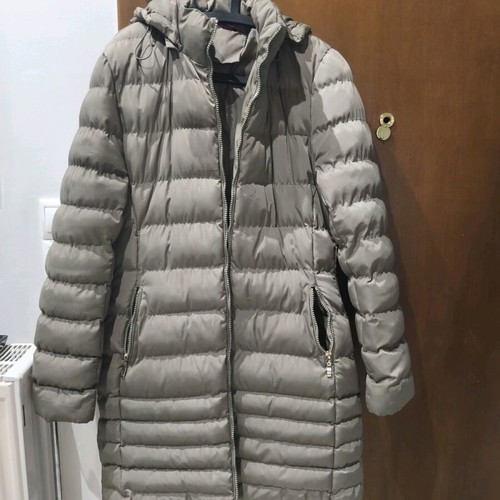 Women's puffer jacket used size medium grey silver