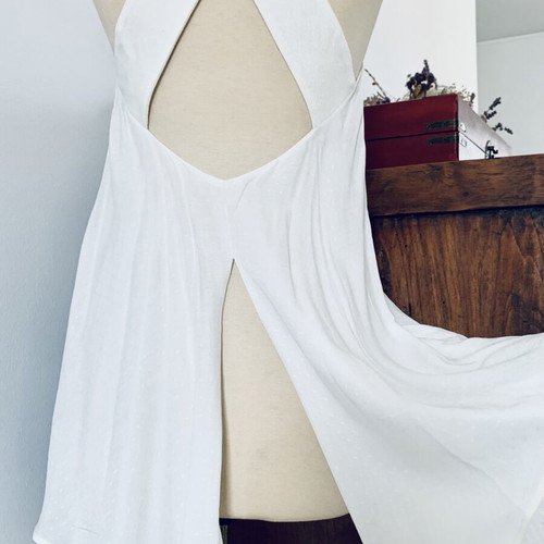 Backless top Stelios Koudounaris new, white, size S