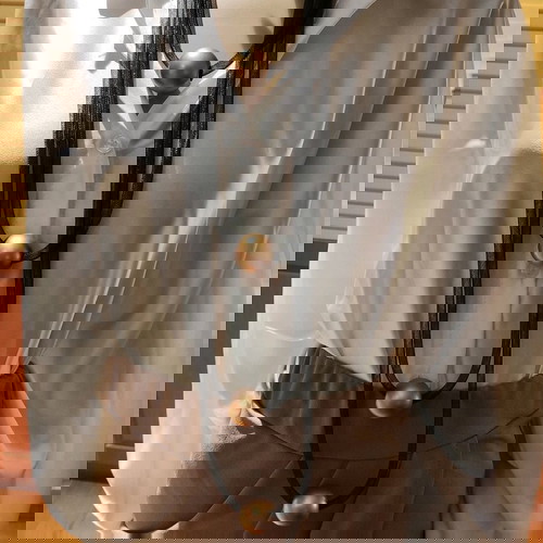 Κολιέ χειροποίητο τετραπλό καινούργιο με χρυσαφί σατινέ χάντρες