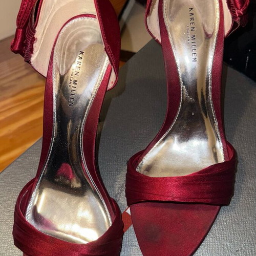 Karen Millen satin heels like new, red, size 39
