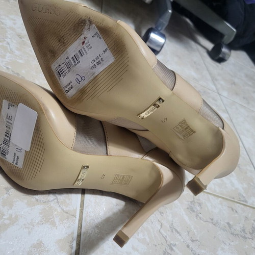 Guess ankle boots new, beige leather with transparent details, size 40