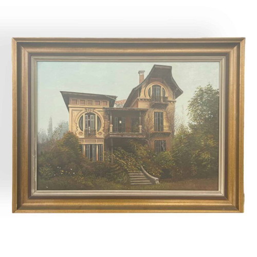 Casa Bianca oil painting on canvas by Antonis Voumbakis like new