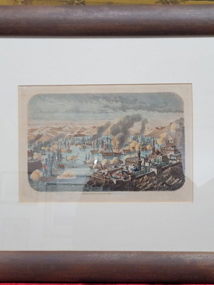 Ξυλογραφία Η Ναυμαχία του Ναυαρίνου Louis LeBreton σαν καινούργιο