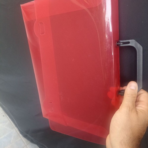 Plastic Document Case with Handle, Red, Like New