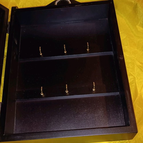 Key wallet new with wood effect and mirror finish