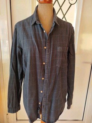 Pull & Bear checked shirt like new, blue, size XL