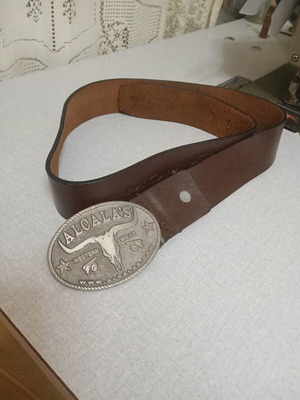 Vintage Western Belt Colorado Silver Star Corp used, adjustable, brown leather
