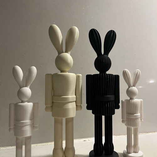 3D Printed Bunny Figurines New With Minimal Design
