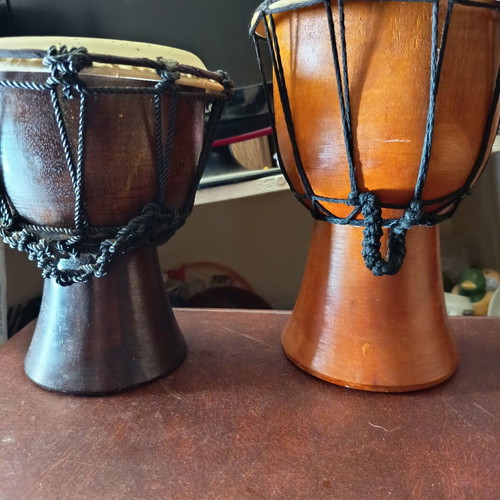 Doumbeks like new, set of 2 wooden percussion drums