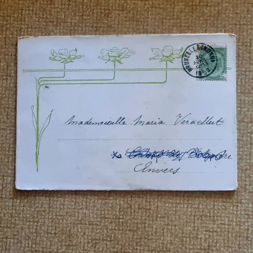 Folded postcard 1923 used, Brussels and Antwerp