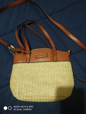 Straw bag crossbody beige like new