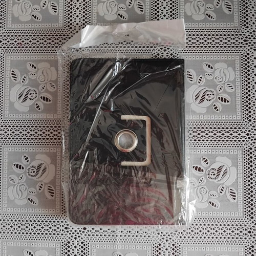 E-book cover, black leather, 11x17 cm
