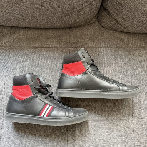 Antony Morato men's leather sneakers like new, size 44, black and red