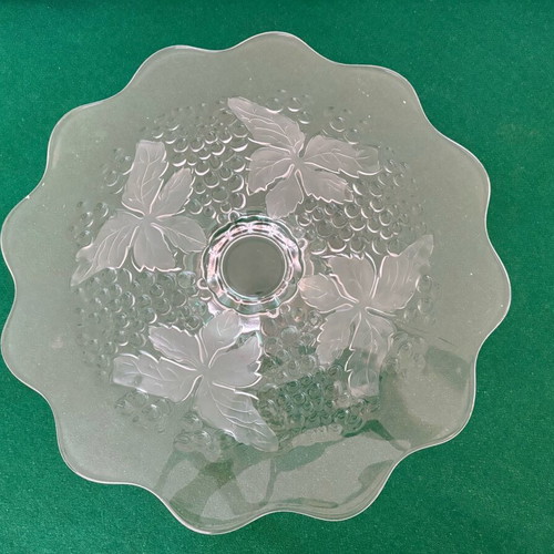 Bohemia Footed Cakeplate Like New, 39 cm, Embossed Grape Design