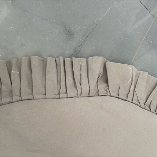 Activity mat used gray with hypoallergenic Oeko Tex fabric handmade 100 cm diameter with ruffle