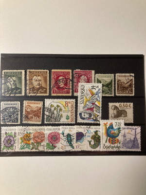 Slovakia and Czech Republic stamps used, pack of 20 pieces