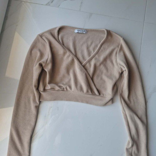 Women's short blouse like new, beige