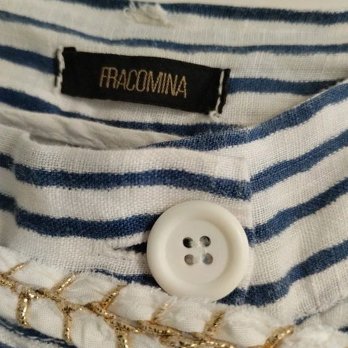 Fracomina Navy Striped Zip Culotte Cropped Low Waisted Size S New