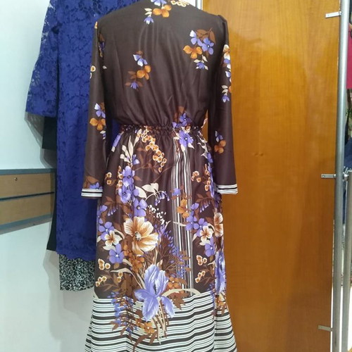 Vintage nightgown 70s new, brown, Greek craftsmanship