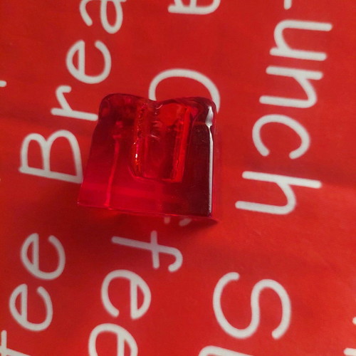 Glass candlestick like new, red