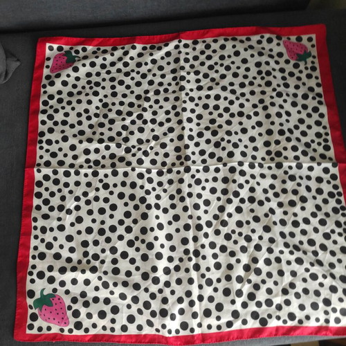 Square polka dot vintage silk scarf like new