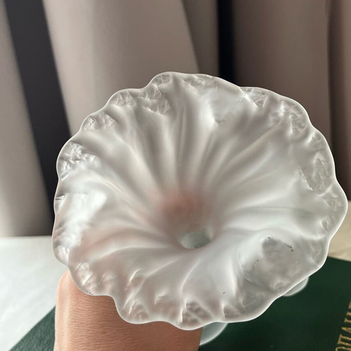 Vintage Stiver Italy decorative vase 1970s used, frosted art glass