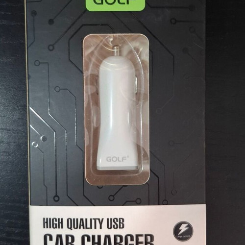 Car charger with USB port new, white