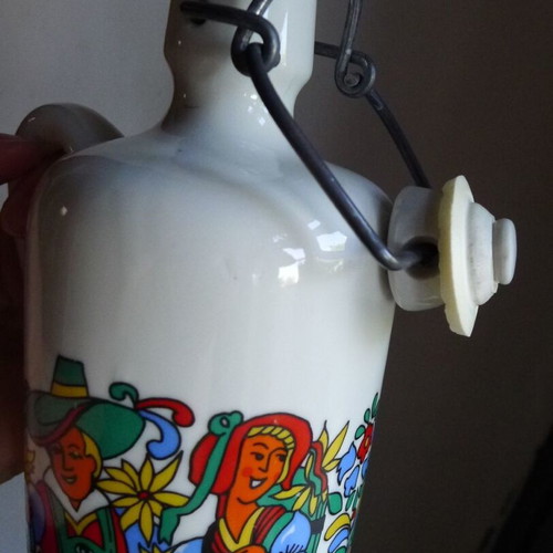 Anton Riemerschmid ceramic liqueur bottle 700ml with Paul Neu Bavarian costume design