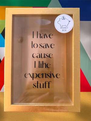 Money Box Gold Frame New with Glass Front