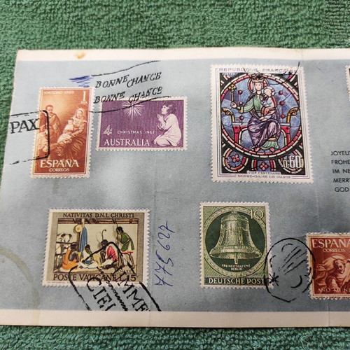 Commemorative philatelic booklet 1963 with Christmas wishes, used