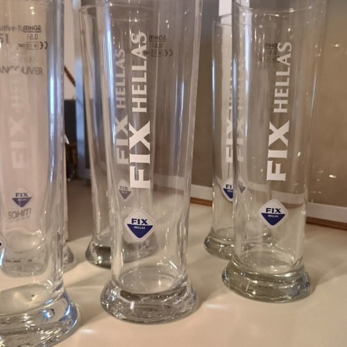 Fix Hellas Beer Glasses Set of 6 0.5lt New