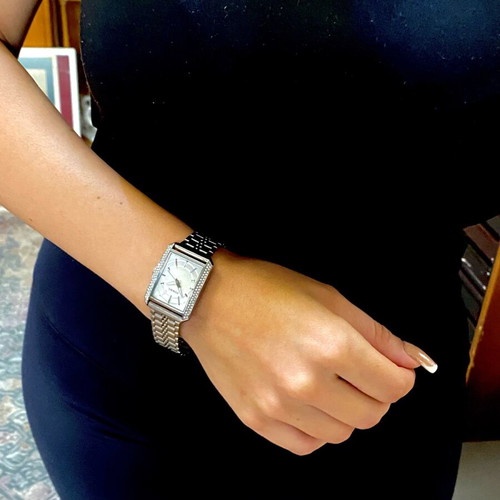 Fossil women's watch like new with 100 Swarovski crystals, steel, sapphire