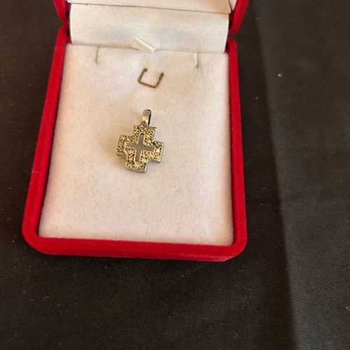 Silver embossed cross used