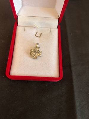 Silver embossed cross used