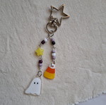 Halloween keychain ghost with yellow star made to order
