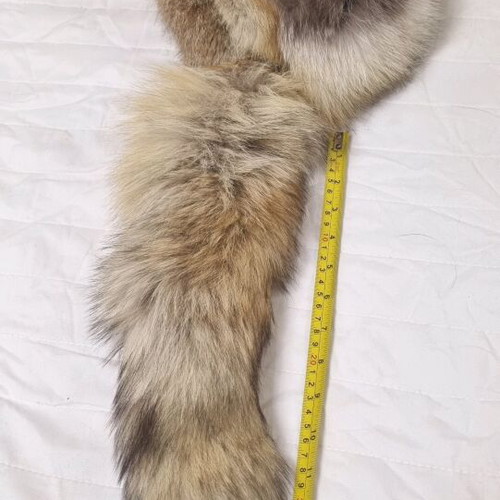 Leather Russian hat with northern fox tail like new
