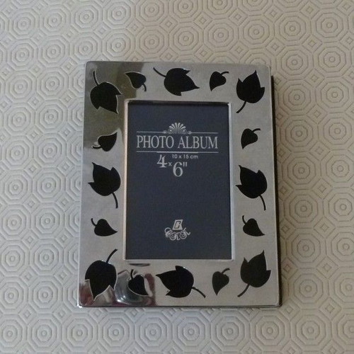 Retro photo album with silver cover and velour lining 10x15 cm like new