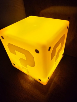 Super Mario question mark night lamp new, rechargeable with sound