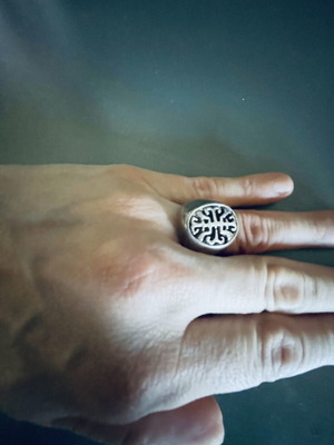 Silver 925 ring with Phaistos Disc unisex, like new